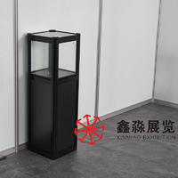 Black color 300x300x950MM short foldable glass showcase