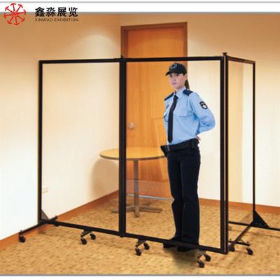 Mobile floor partition,35*15MM aluminum frame+4MM clear panel folding partition wall